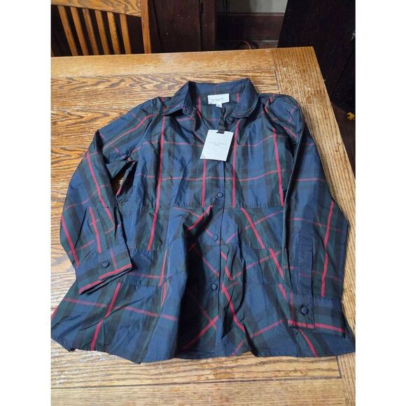 NWT Tuckernuck POMANDER PLACE Fraser Plaid Ashlen Blouse Sz Large - Picture 2 of 5